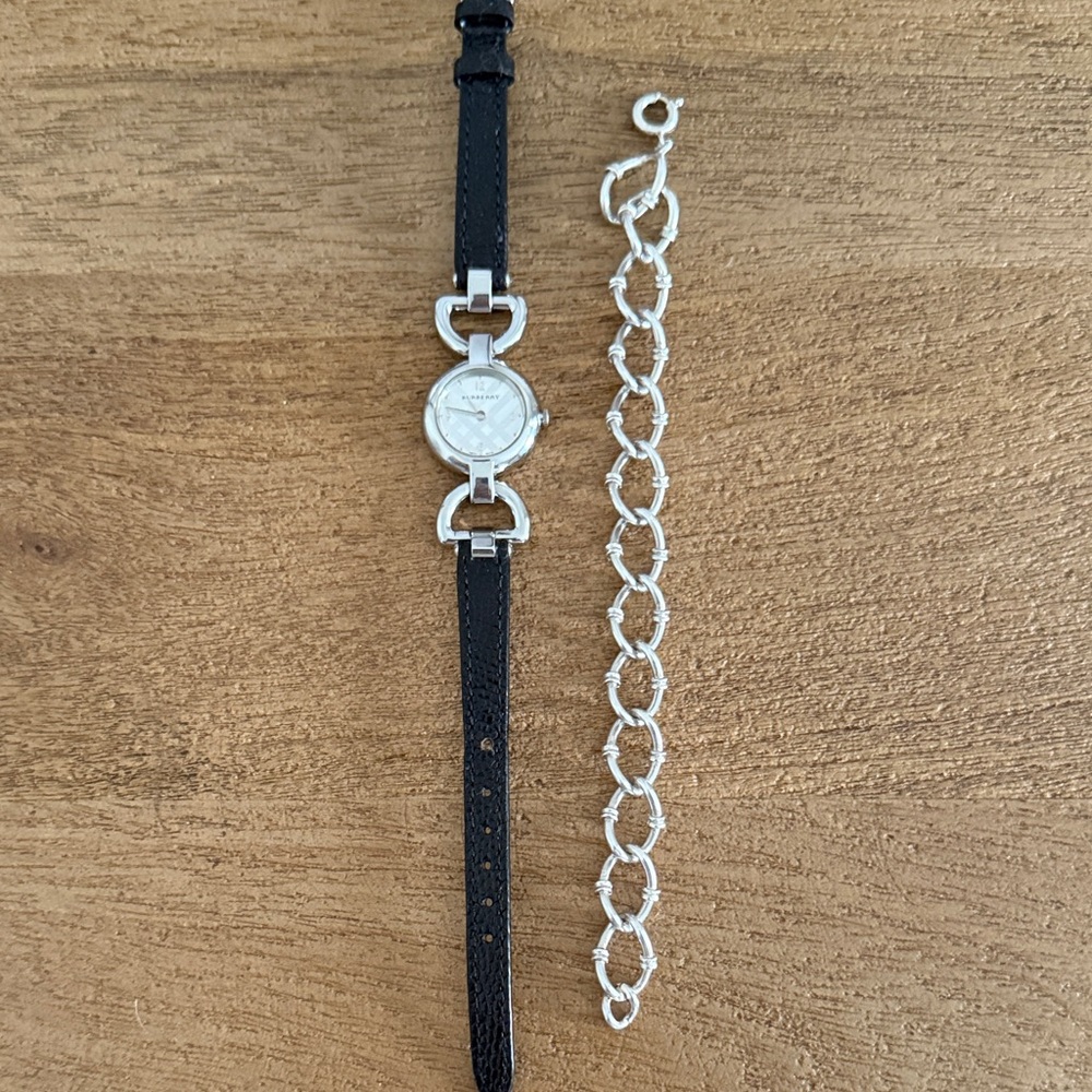 Vintage Burberry Watch & Vintage Sterling Bracelet